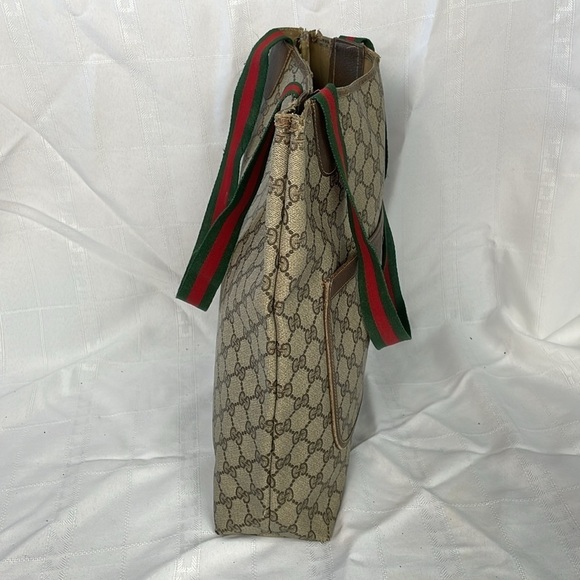 Vintage Gucci Supreme GG Monogram Sherry Line Tote Bag Designer - Picture 7 of 17